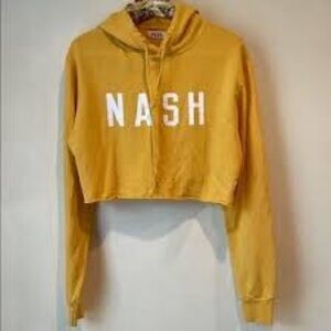 LE Cropped Raw edge NASH Hoodie Size Medium
